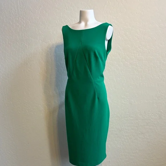 FINAL! Vince Camuto Emerald Green Sleeveless Midi Dress - Picture 1 of 8
